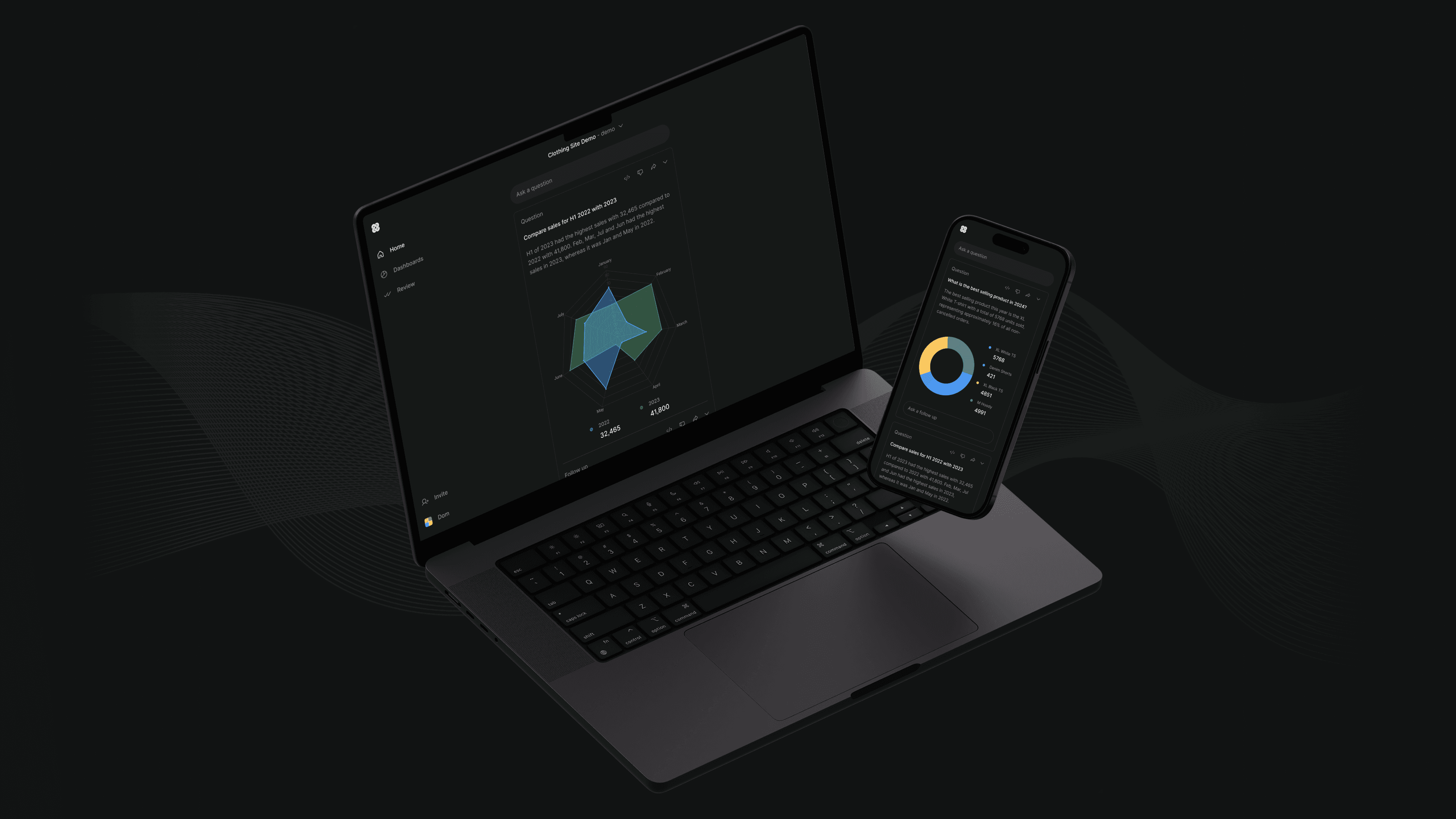 A laptop and a phone showing Shape's UI.