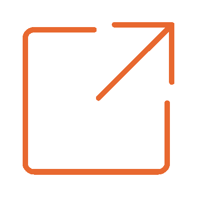 Orange arrow pointing out of a square icon