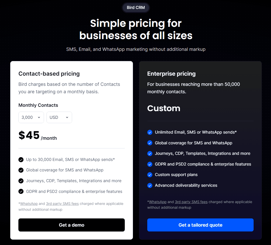 Bird.com Pricing and Subscription Models