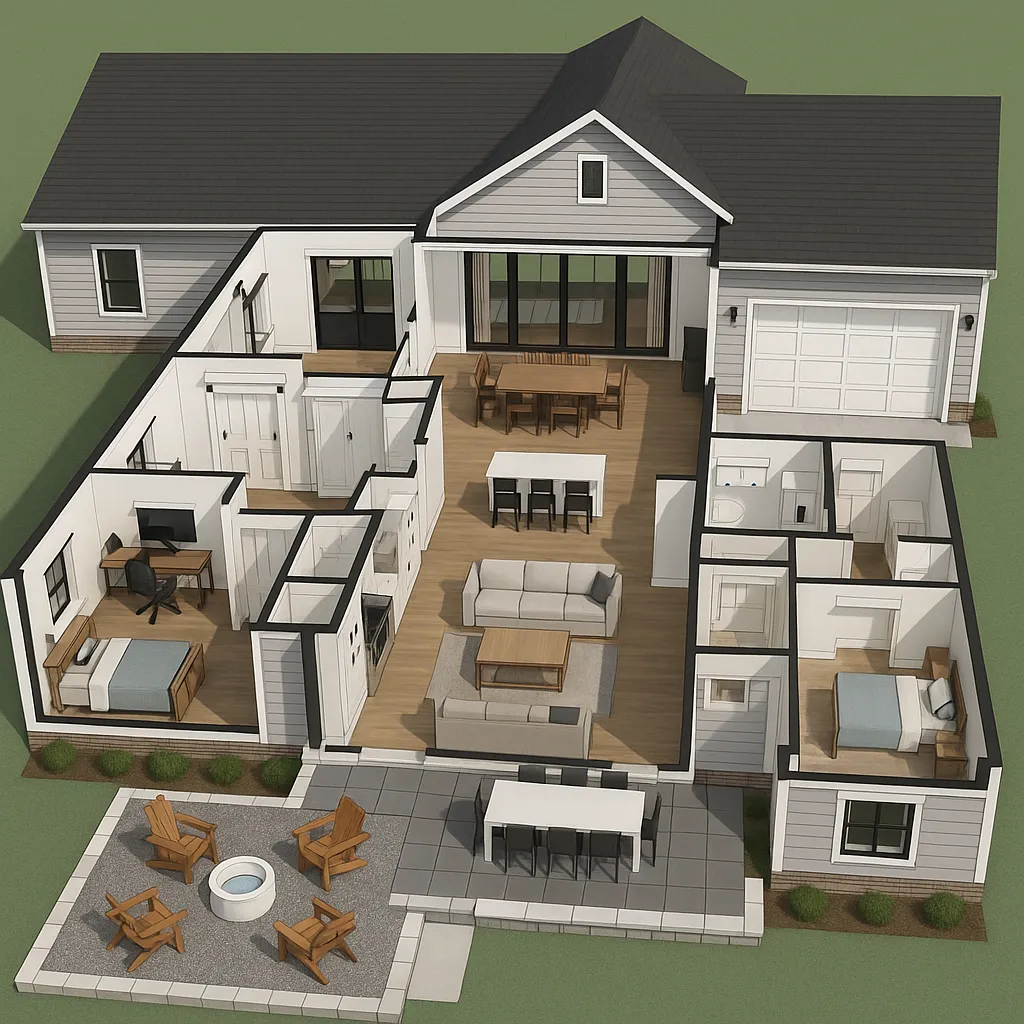 Modern 3d home in sacramento.
