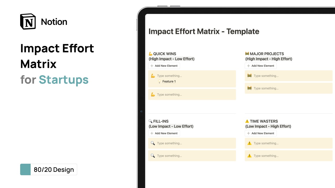 Impact Effort Matrix - Notion template