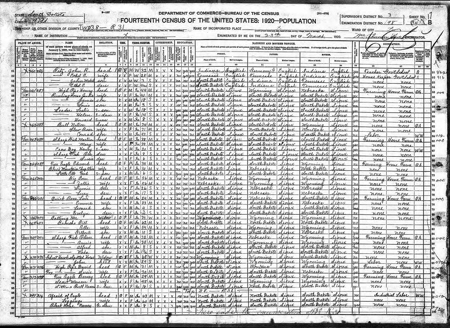Abstract painting of arched layers in warm shades of orange, red, and yellow with a green center.