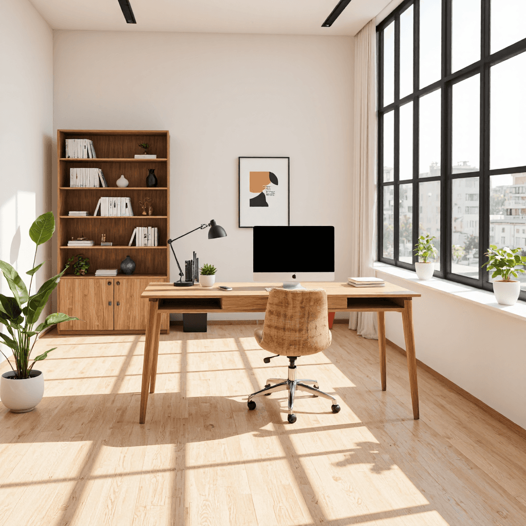 product photography of computer desk