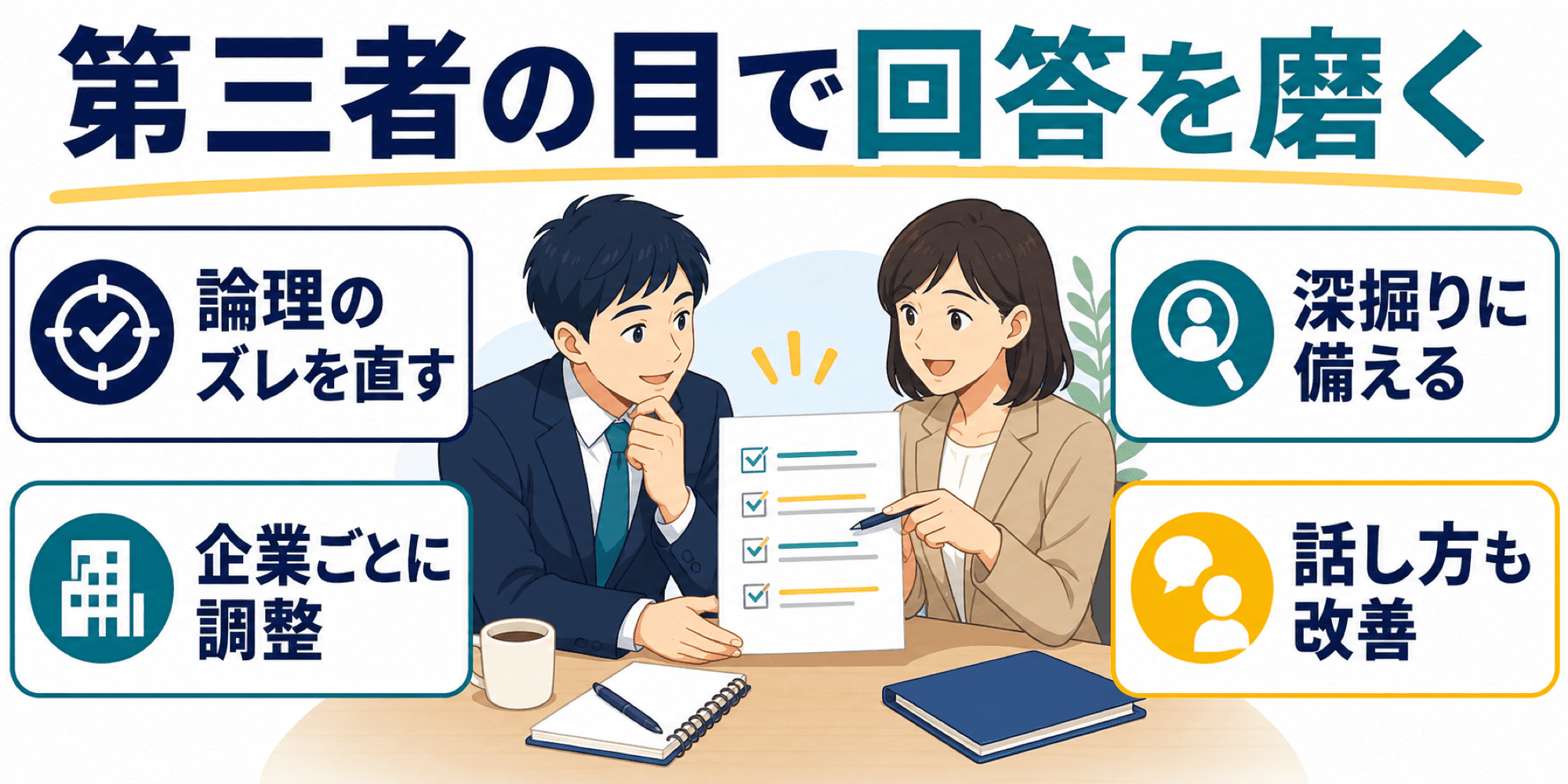 キャリアアドバイザーの添削と模擬面接で志望動機を磨く理由を示す画像