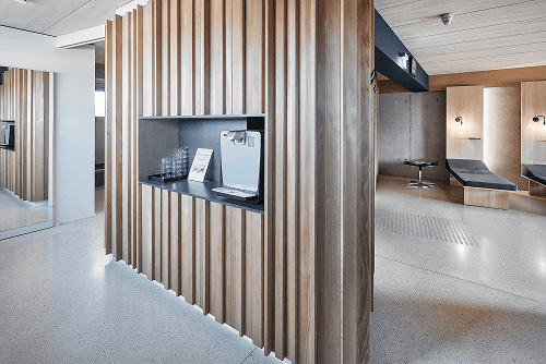 Der Ruhebereich des Körperwerk Fitnessstudios in Weilheim