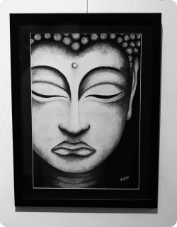 Buddha charcoal art by Sona