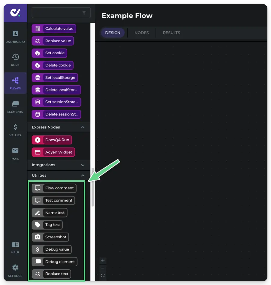 Utilities nodes in DoesQA