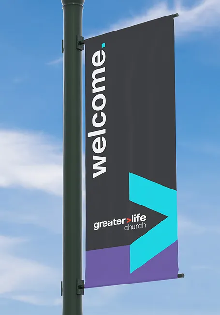 Greater Life Light Pole Banner