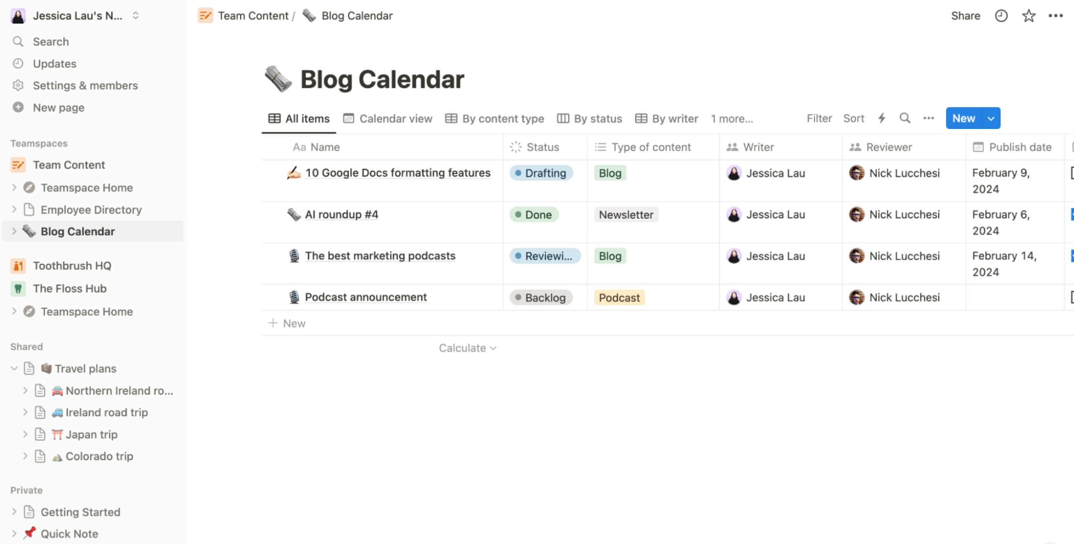 Notion screenshot
