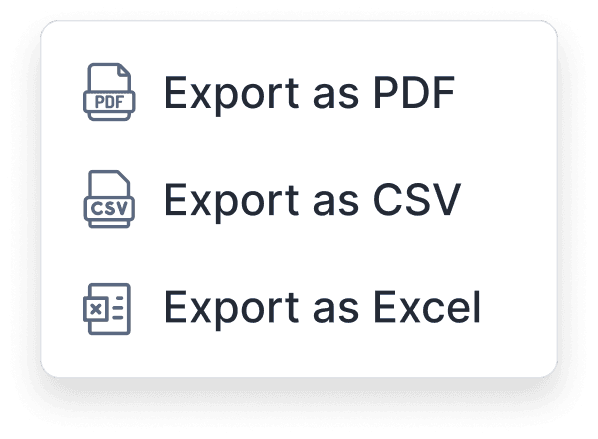 Export data