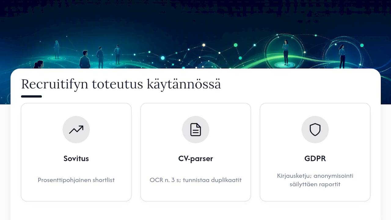 Miten Recruitify toteuttaa contextual matchingin käytännössä — overview diagram
