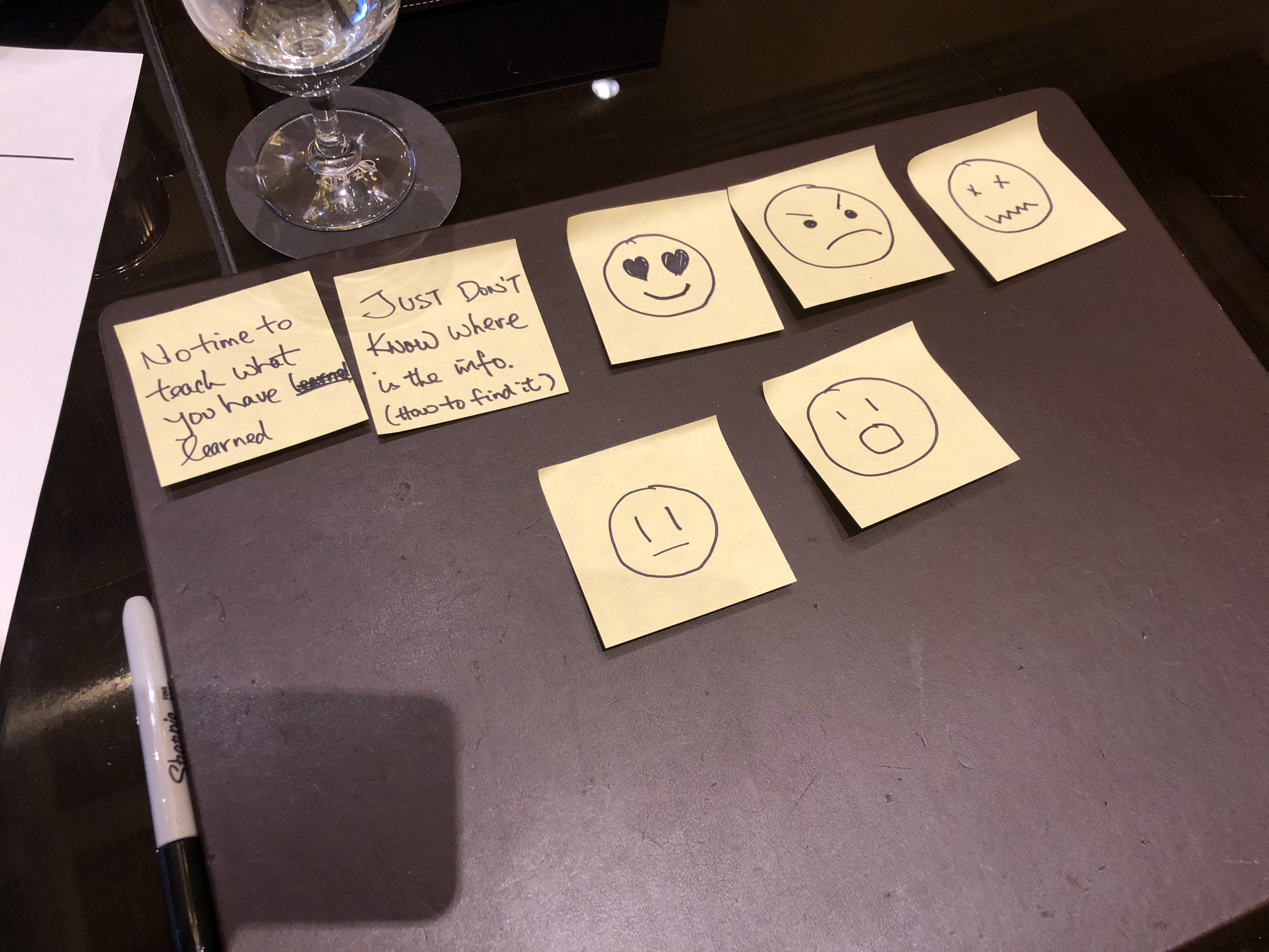 Post-its on a table