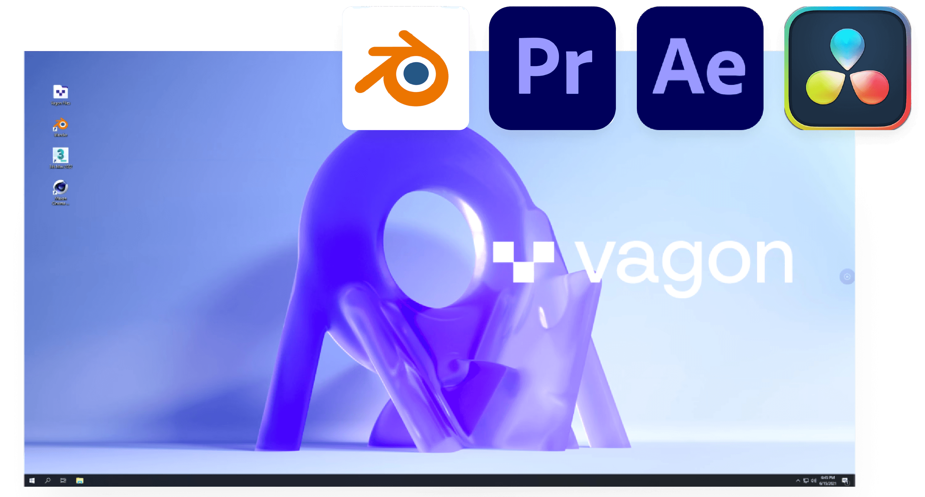 Vagon cloud desktop running creative applications including Unreal Engine and Blender