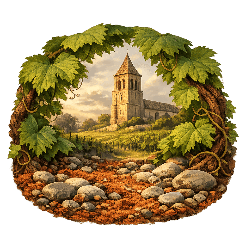 Detailed graphic of the Lalande-de-Pomerol wine region.