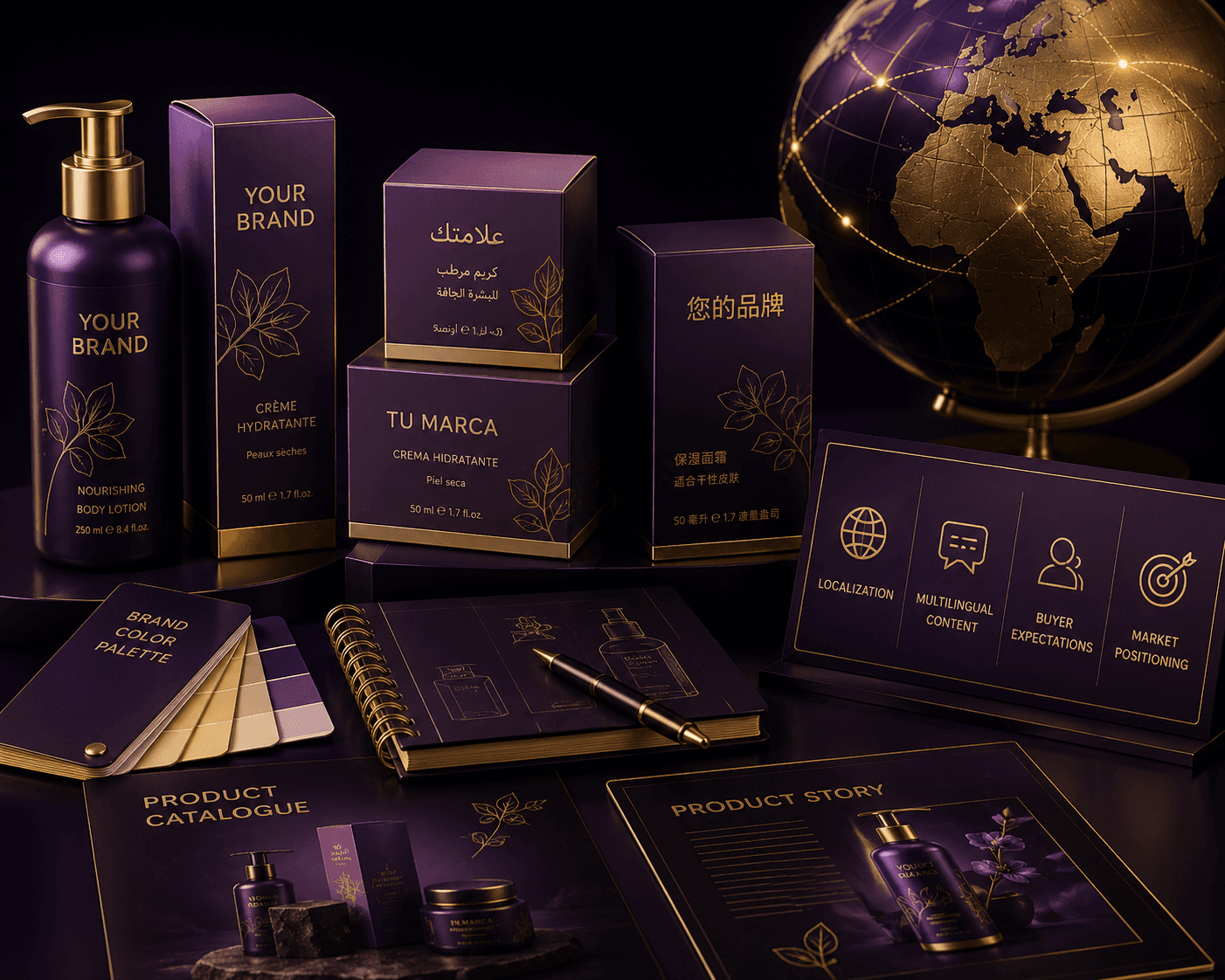 Brand localization, packaging adaptation and market positioning for international markets