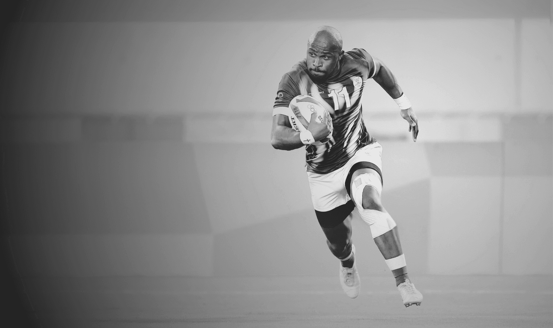 Dynamic picture of a cyclist riding downhill