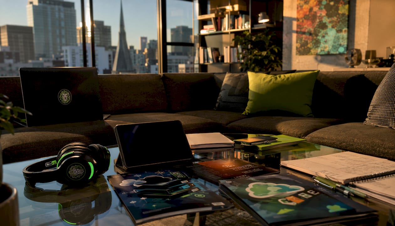 API integration equipment and gaming headset in NYC office