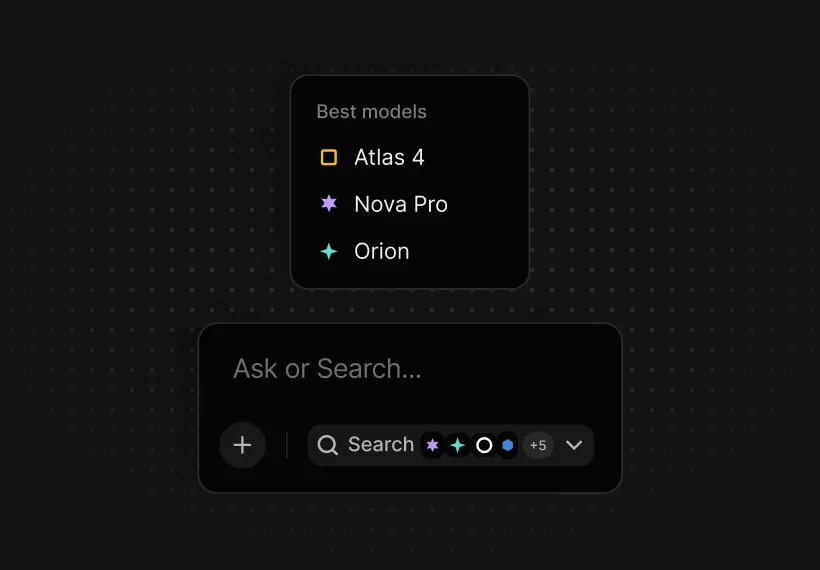 Model list and search bar with connected sources