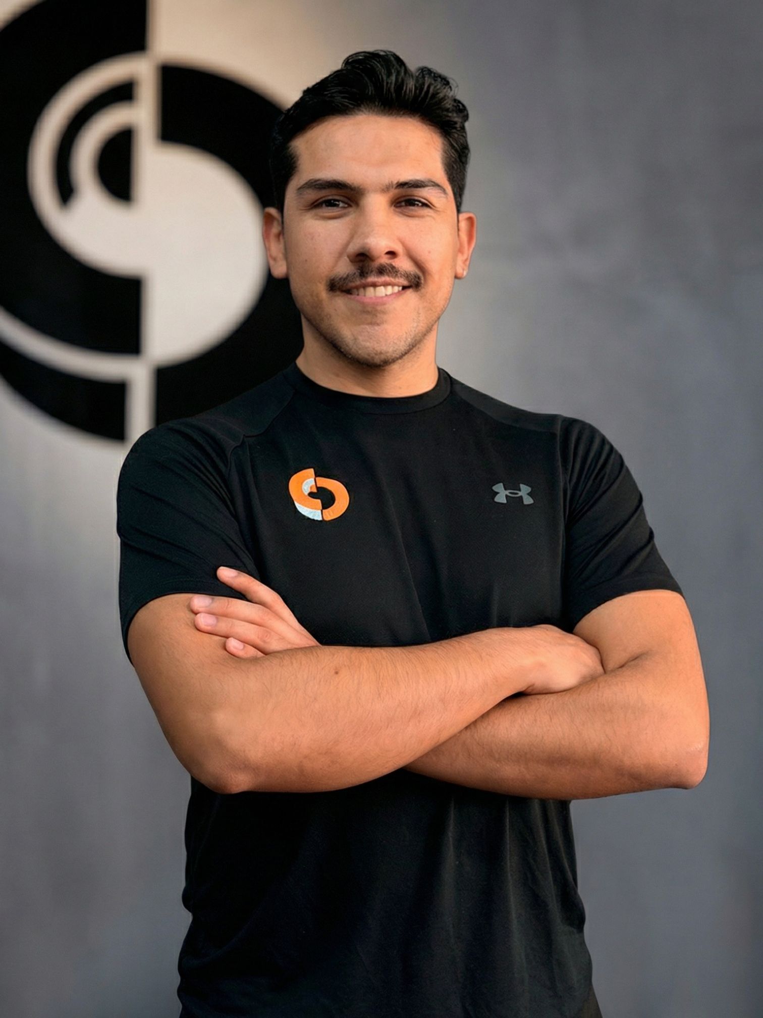 Rachel Stone, personal trainer working out sweaty with a barbell