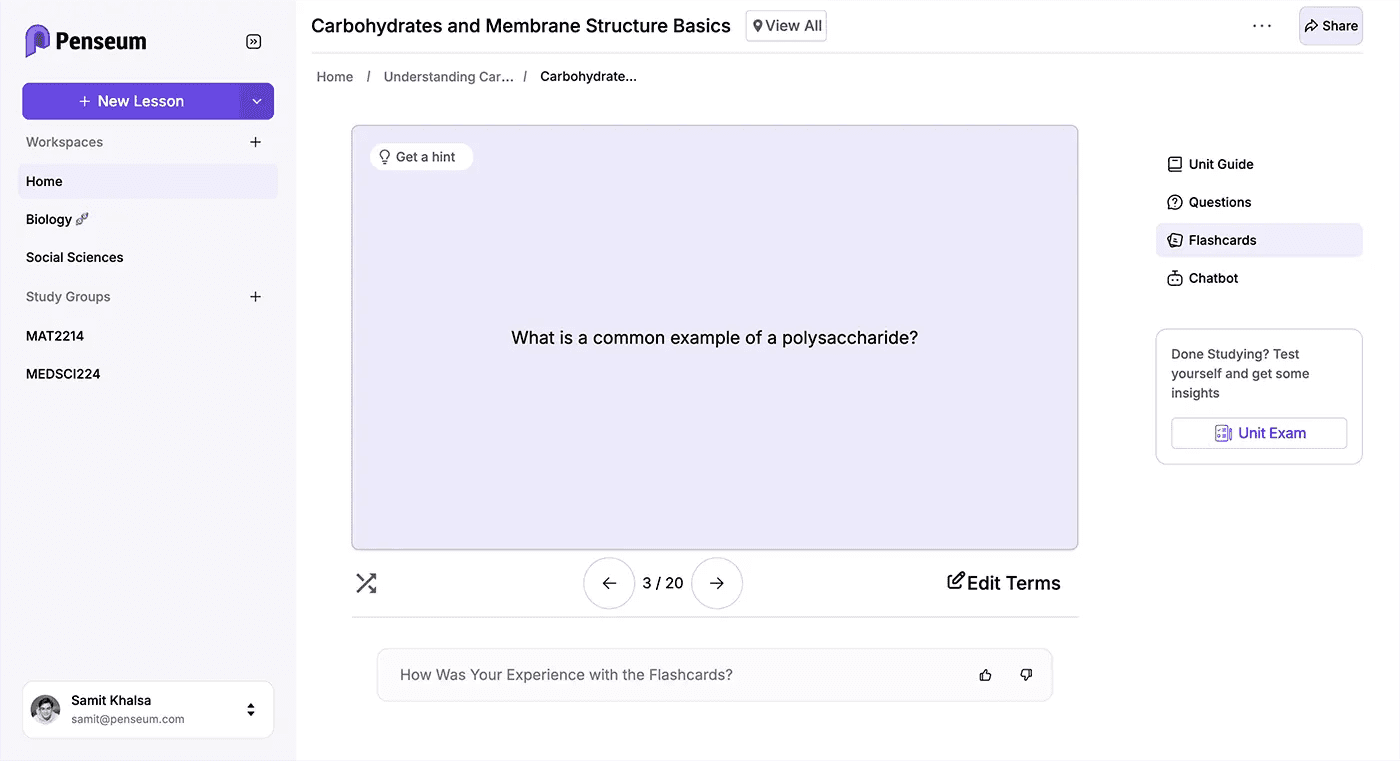 Penseum's App Interface