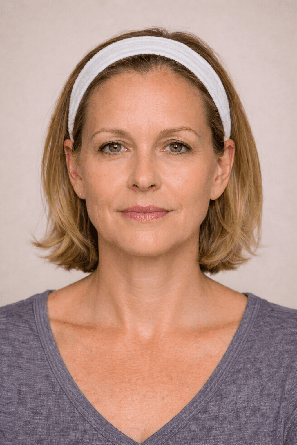 Woman showing her face in the sun