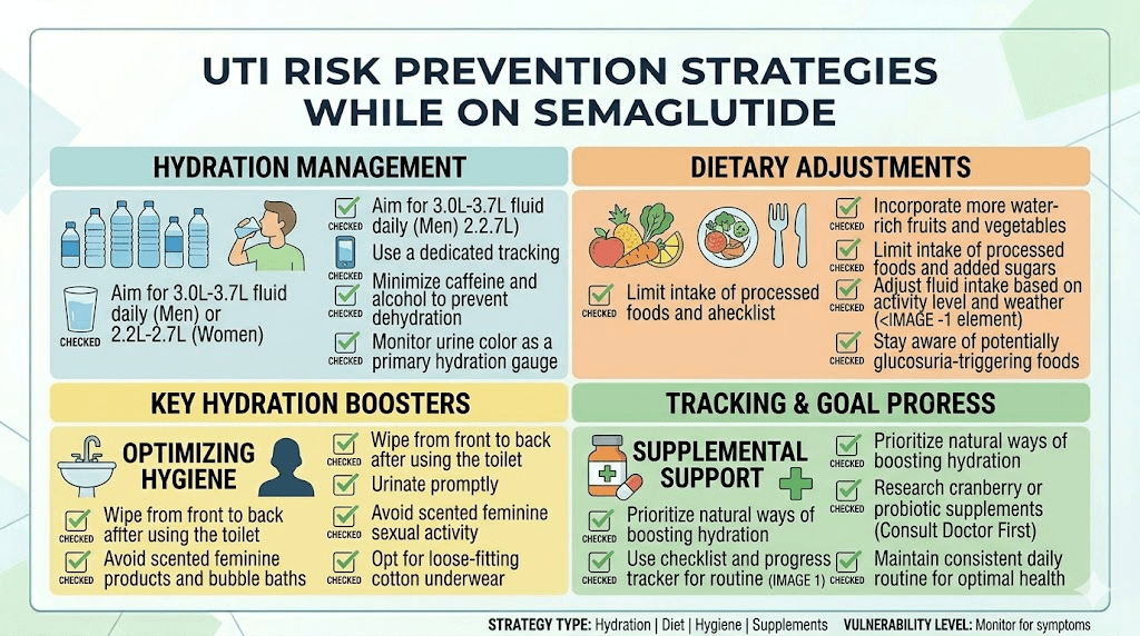 Complete UTI prevention checklist for semaglutide users