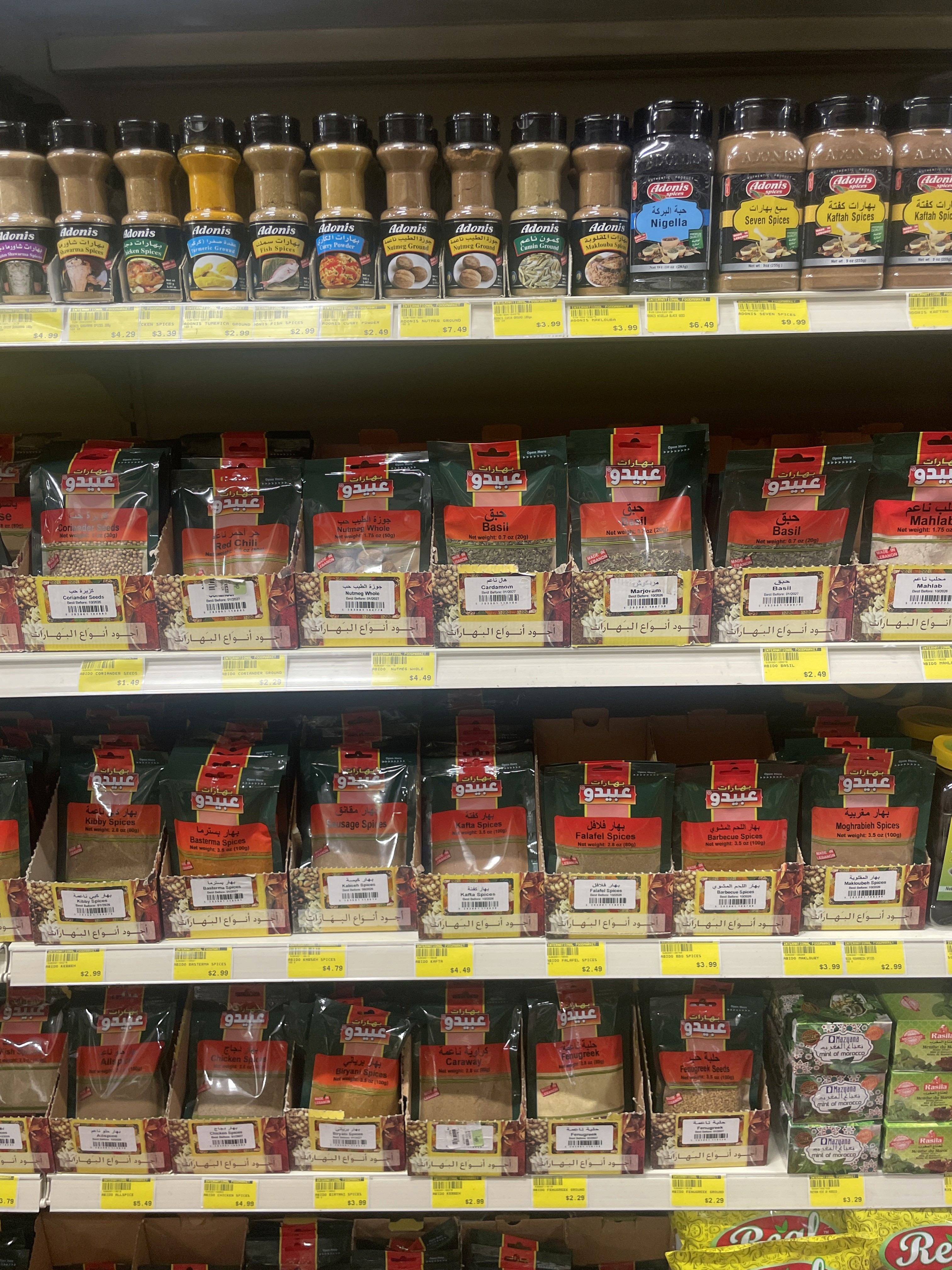 Assorted spice blends and seasoning powders available at International Food Market Orlando.