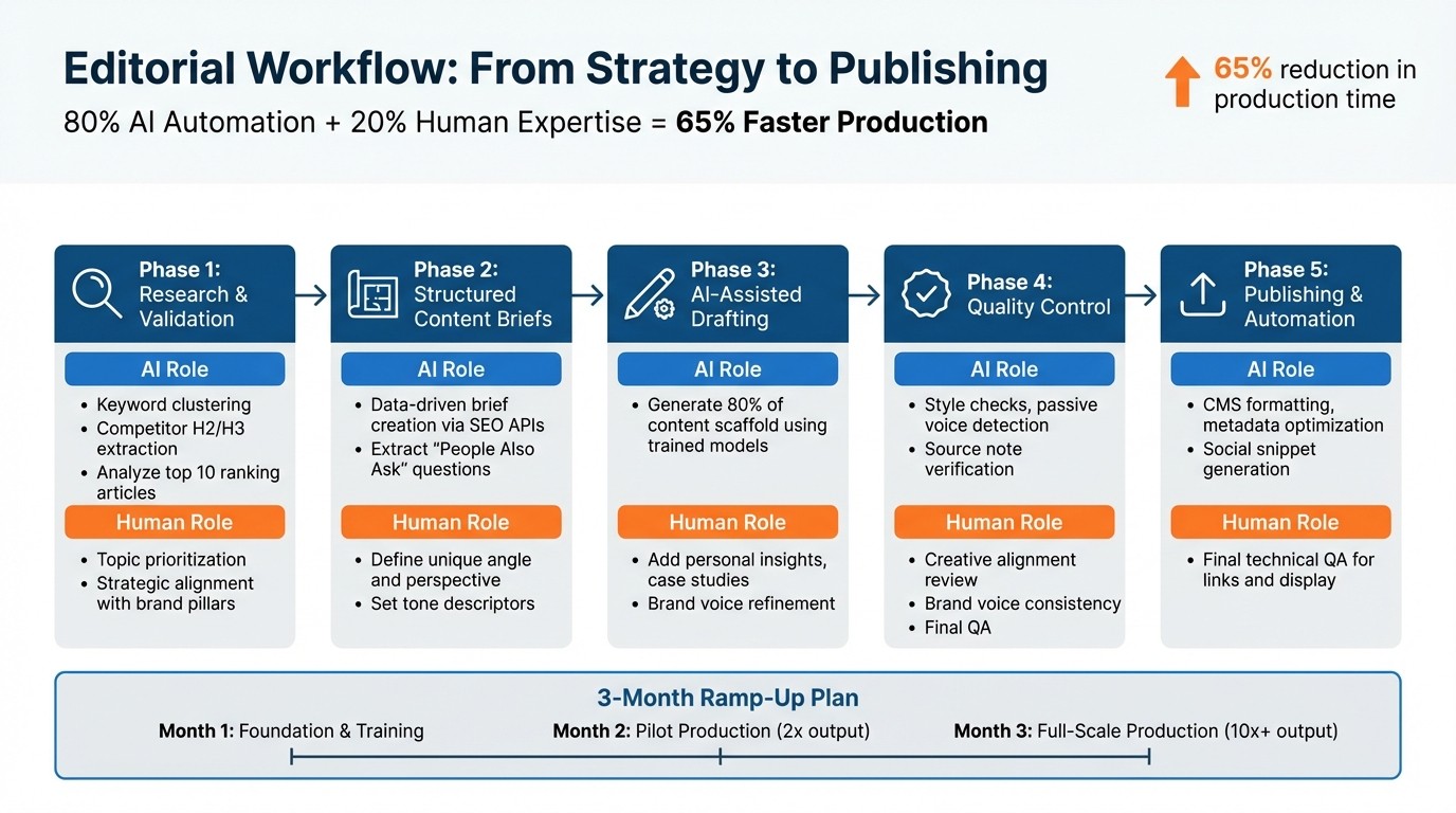 5-Phase Editorial Workflow for Scaling Content Production with AI