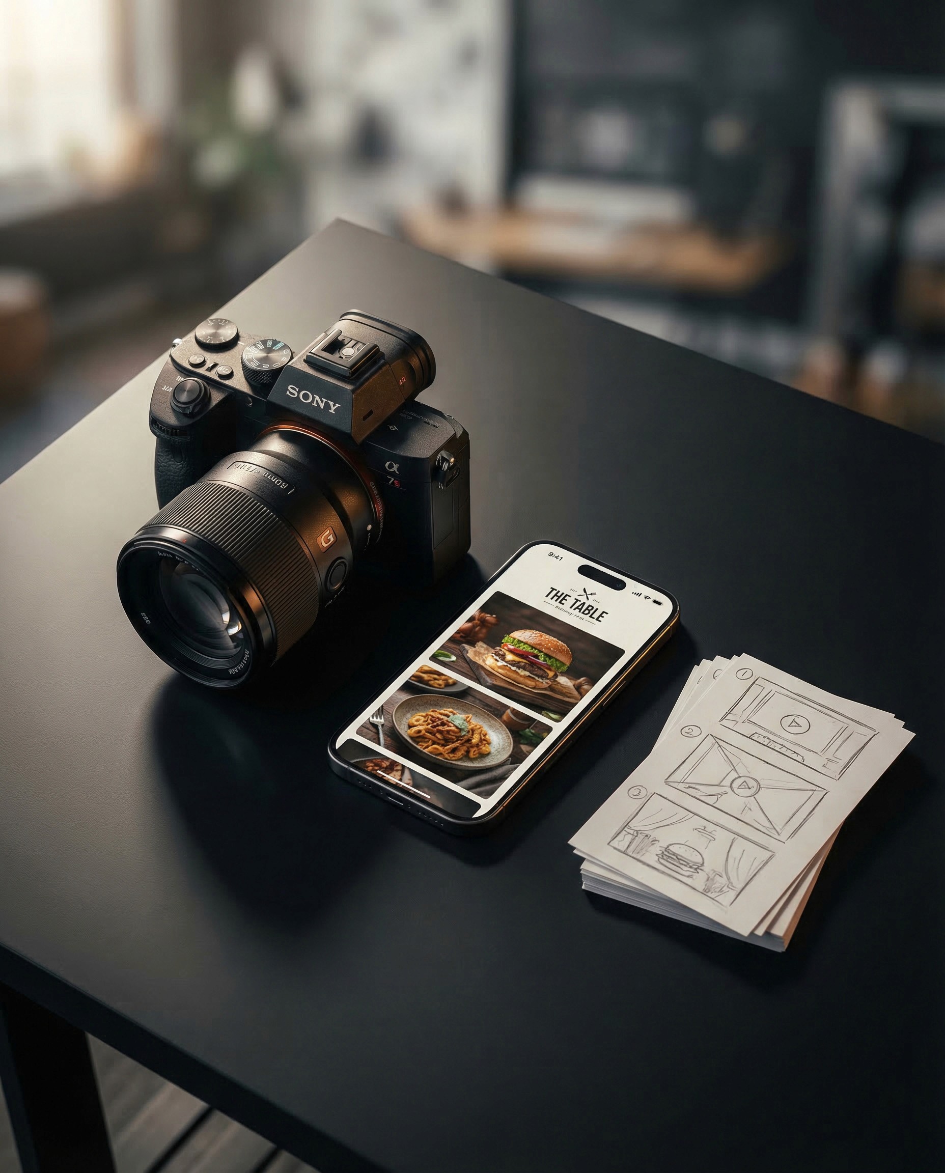 A person sits on an orange, vintage van against a bold orange background with large "ROAMING" text. The scene exudes a retro, adventurous vibe.