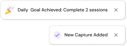 Image of the snackbar UI element used for brief confirmations and notifications.