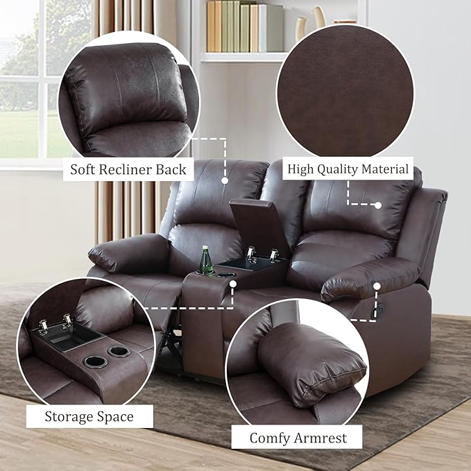 Classic leather couch and matching loveseat, featuring smooth upholstery and sturdy construction for a luxurious feel.