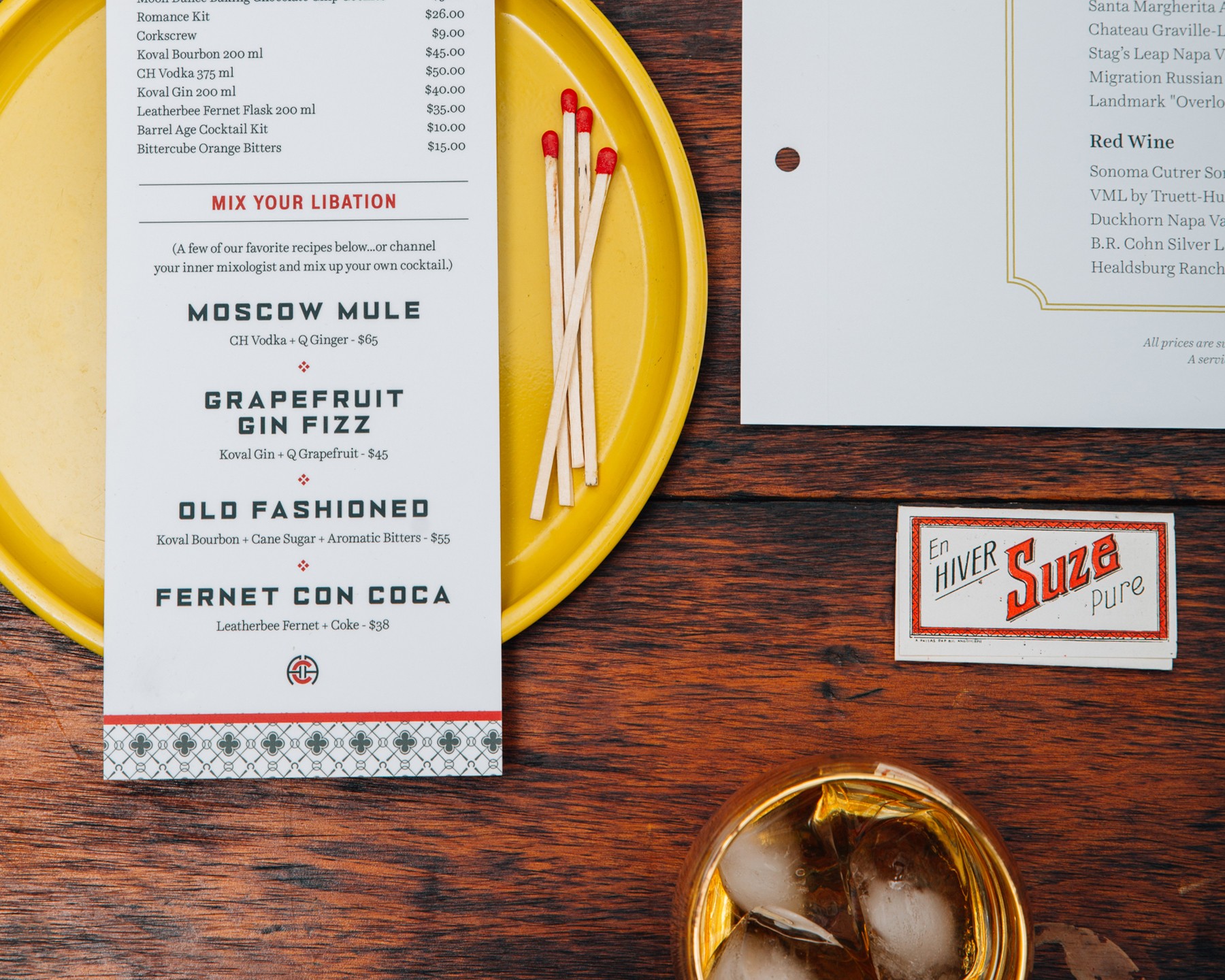 Detail shot of menus.