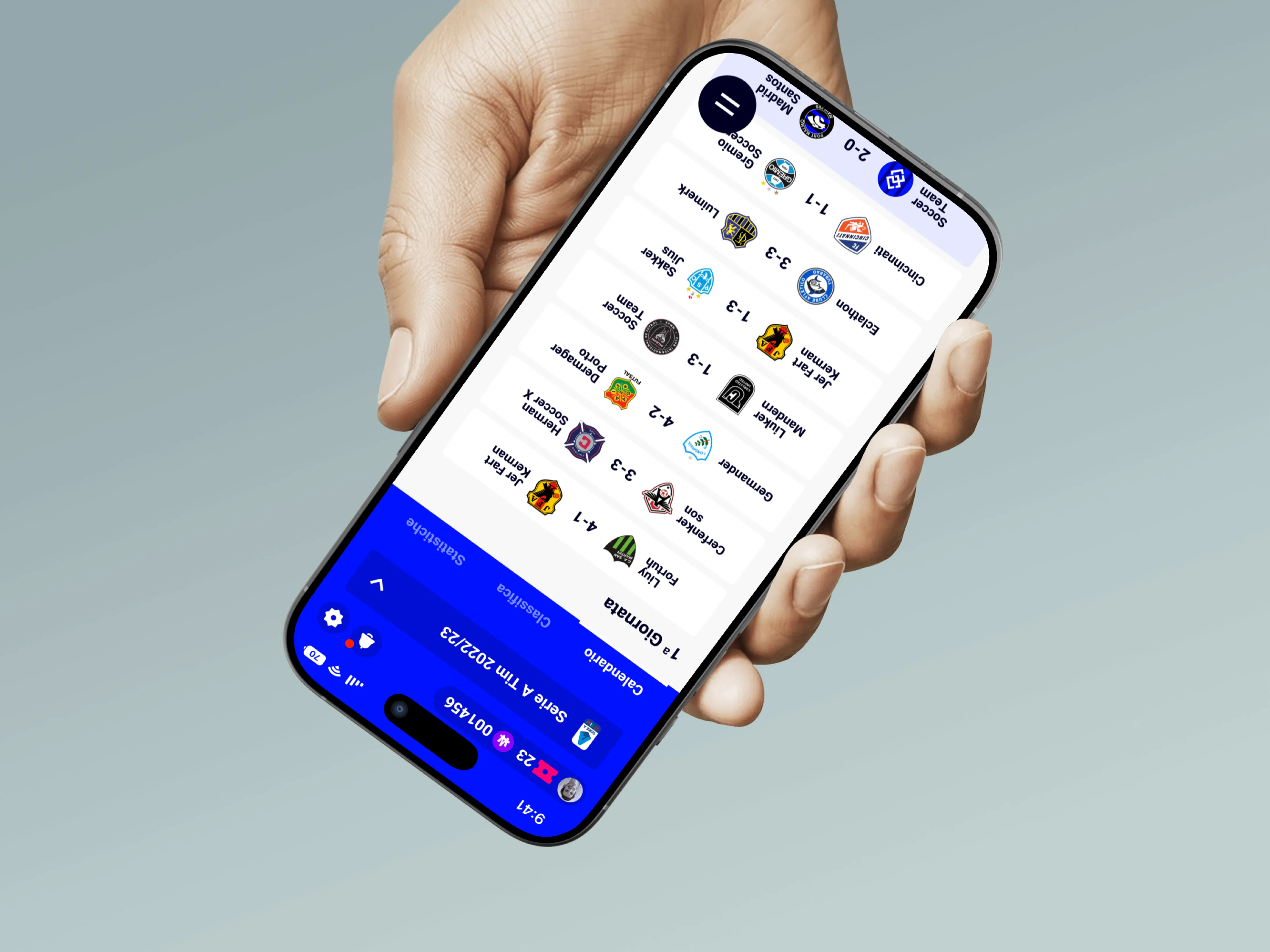 Phone showing Bloomy UI
