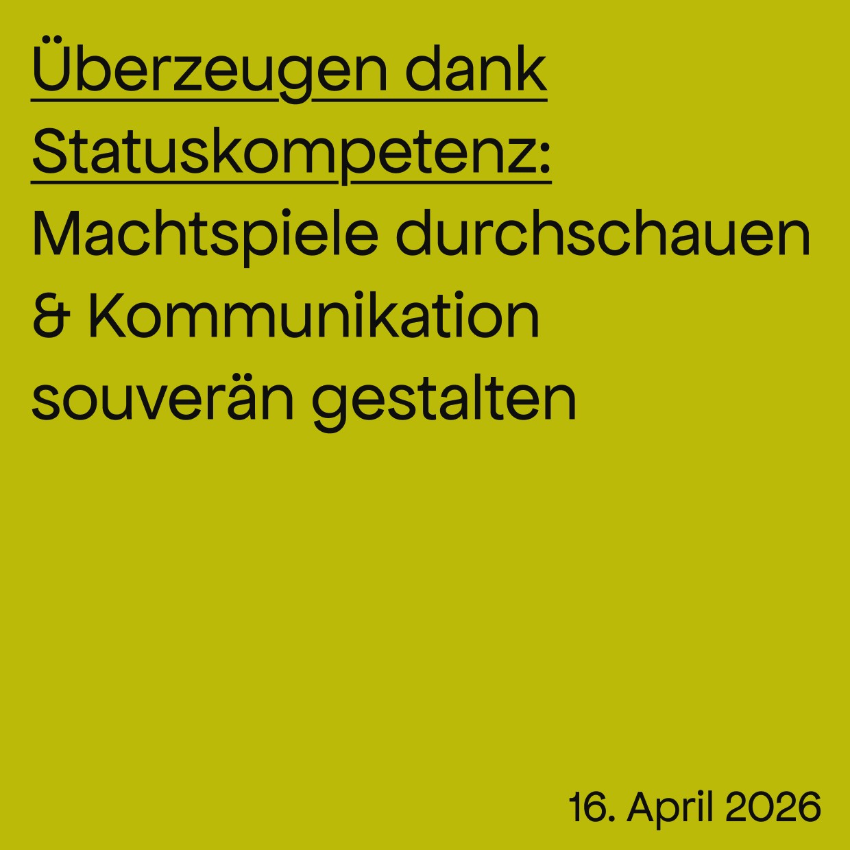 Status Seminar Gabriela Renggli Coaching Luzern