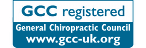 GCC registered logo. General Chiropractic Council. www.gcc-uk.org