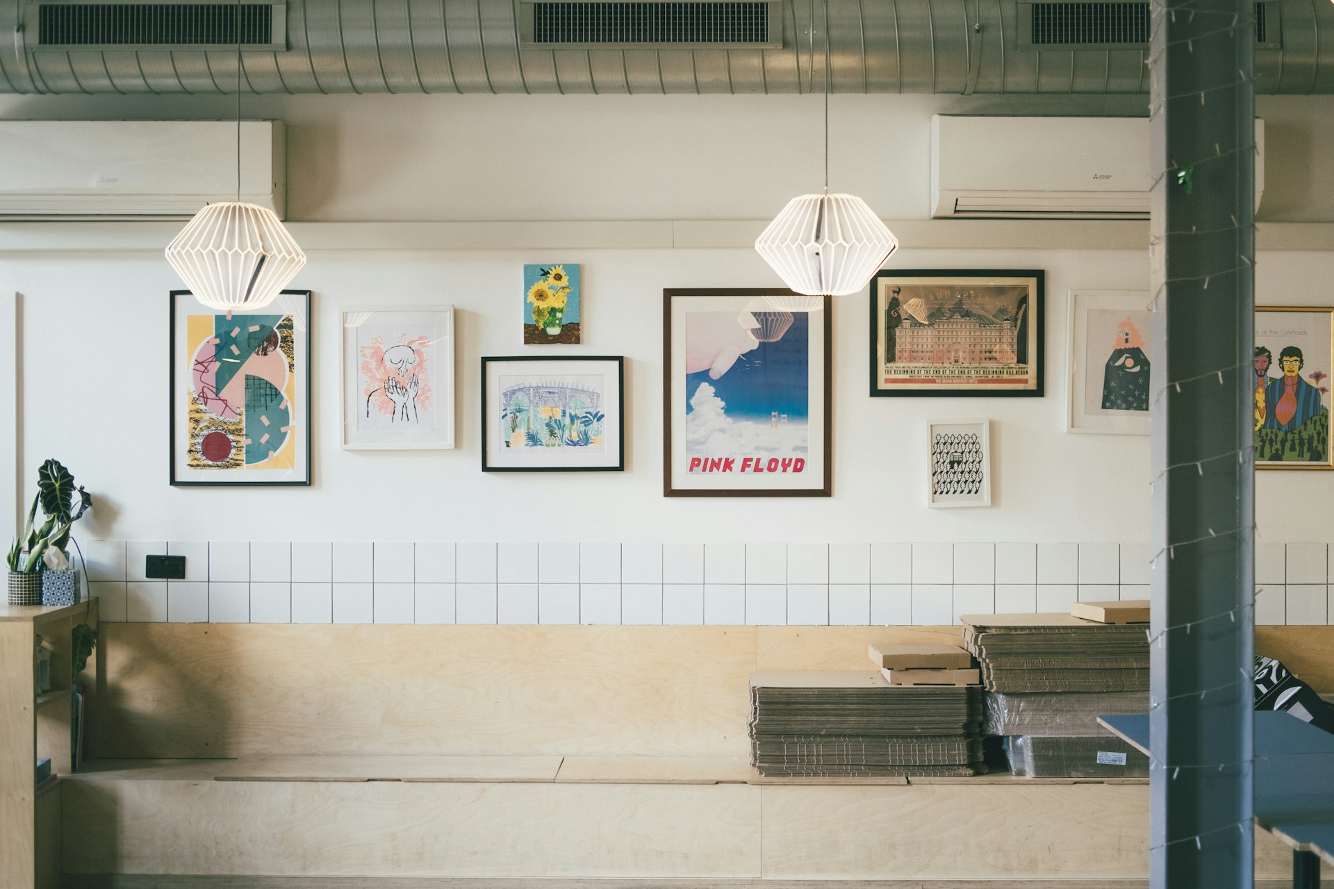 a picture of arts prints hanged on a wall