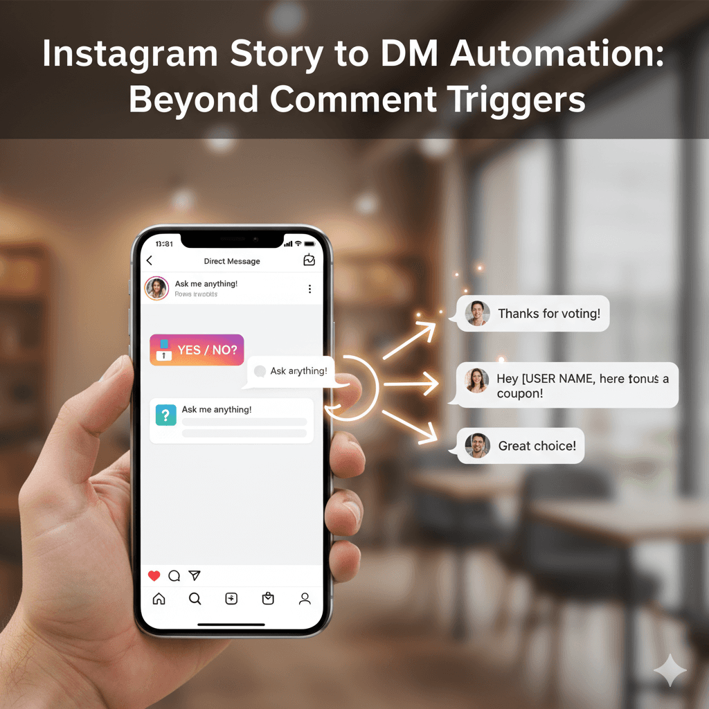 Side-by-side comparison: InstantDM's effortless, click-based Instagram DM sequence creator on the left, showing steps with delay, next to a confusing legacy flow builder with many arrows and a red X on the right. Highlights easy DM automation