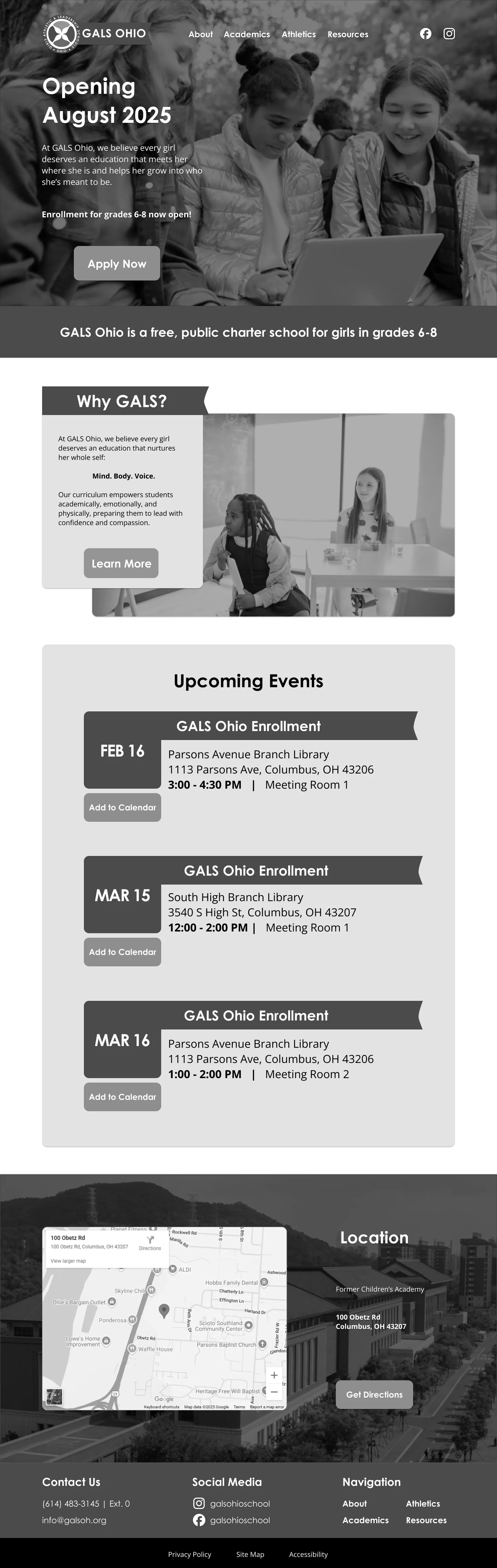 Mid-fidelity wireframes refining layout, content grouping, and enrollment emphasis.