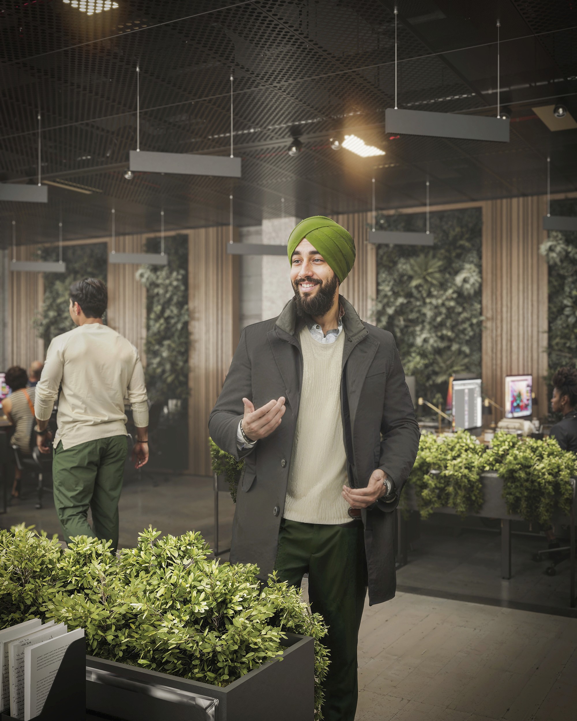 Office Interior still CGi created using 3ds max, V-Ray, iToo software forest pack & Adobe Photoshop