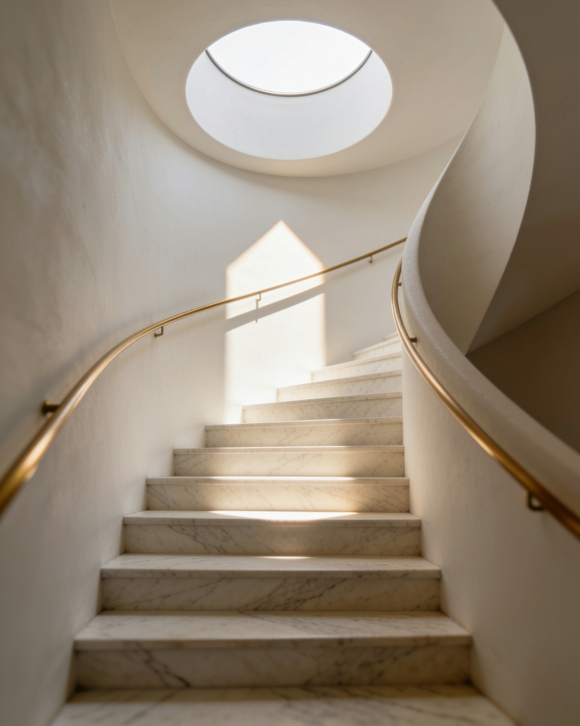 The stair, listed, with six changes of level below it