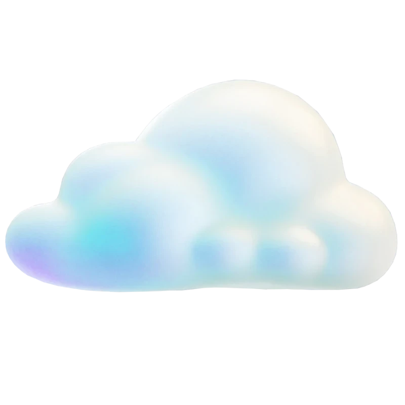 A 3D soft and fluffy cloud icon