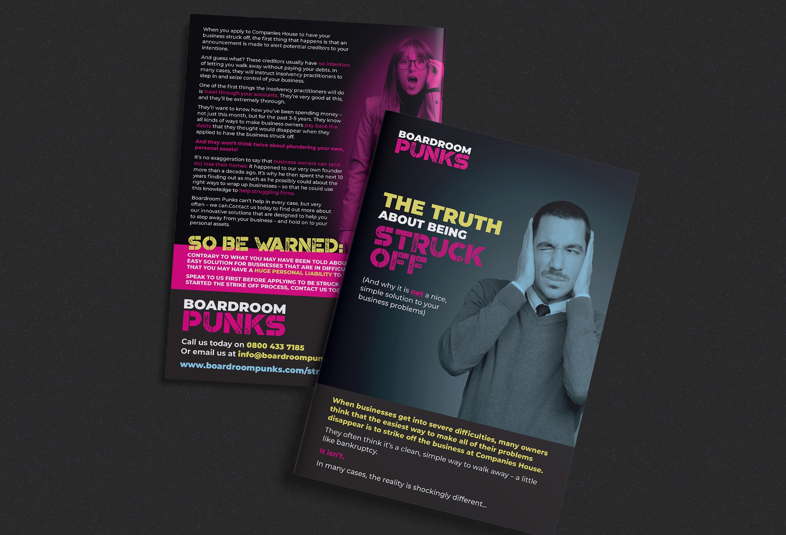 leaflet design - boardroom punks