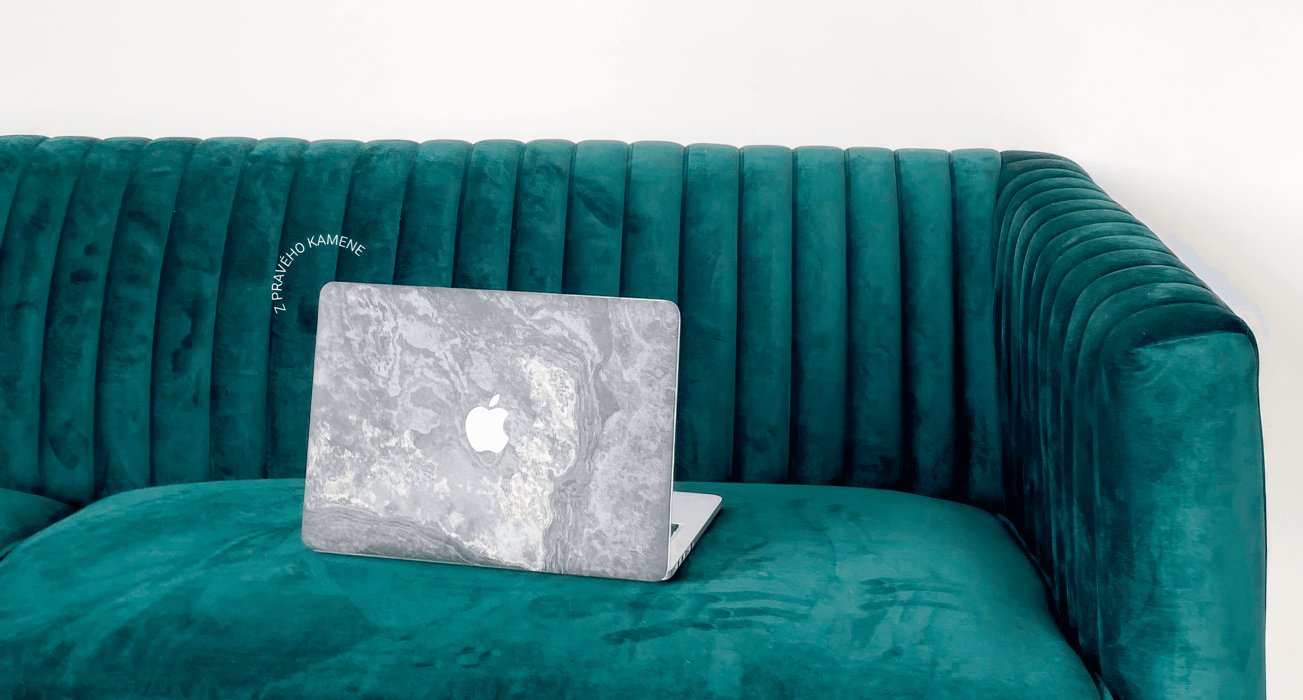 Lithos Granum premium real-stone MacBook cover branding
