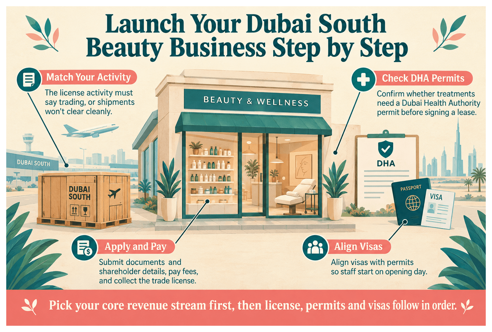 Infographic: How to Set Up a Beauty and Wellness Business in Dubai South