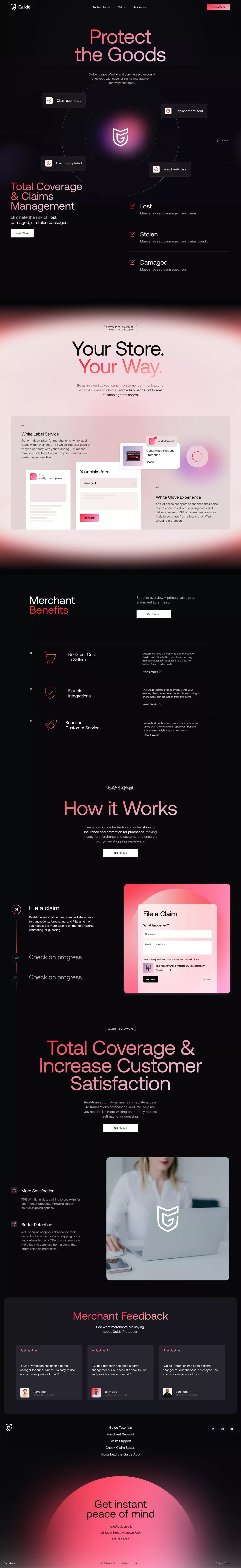 Guide ecommerce page screenshot showcasing Ecommerce and Finance design