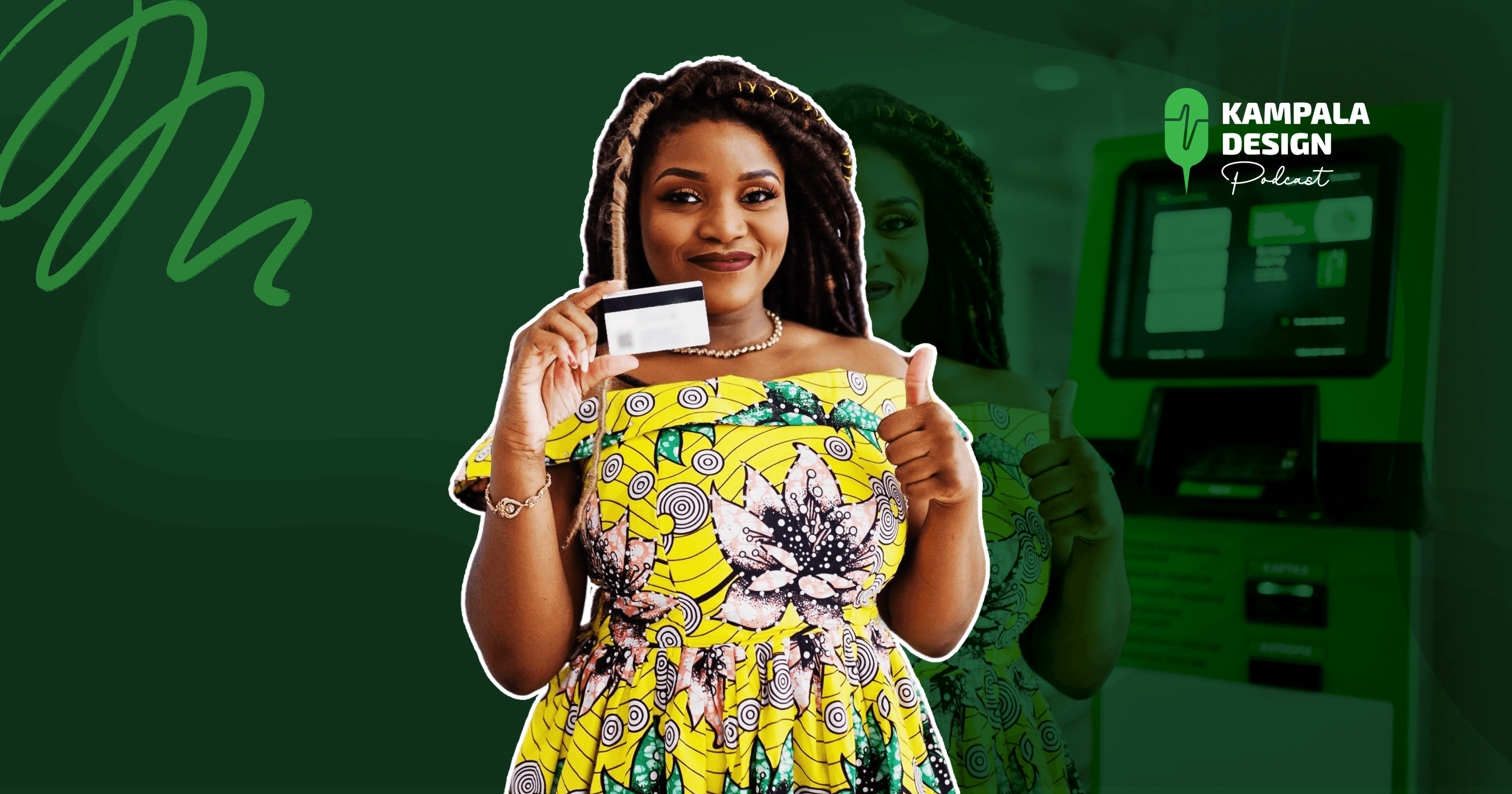 A lady holding a payment card