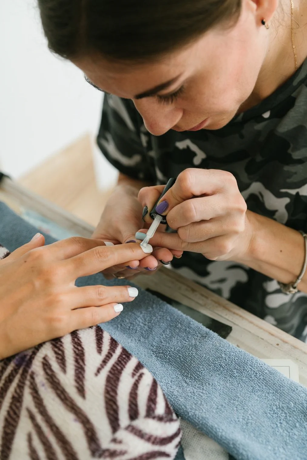 Manicured nails with a clean polished finish