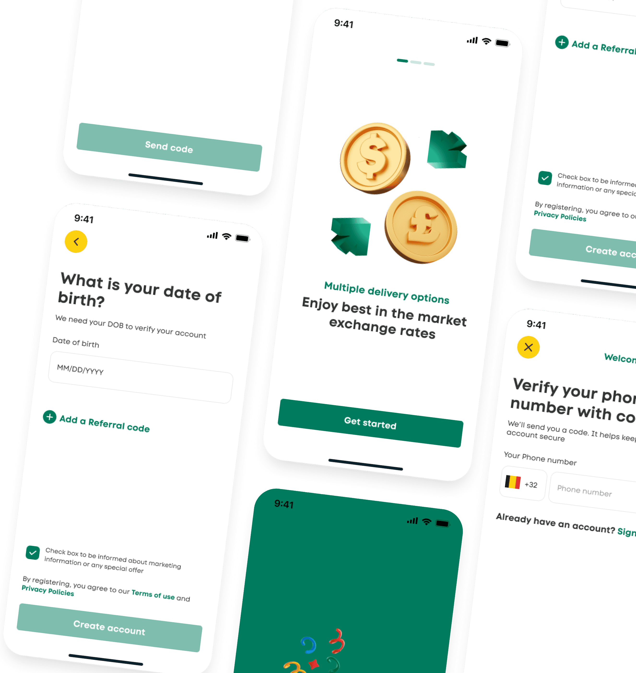 Fintech app screenshots