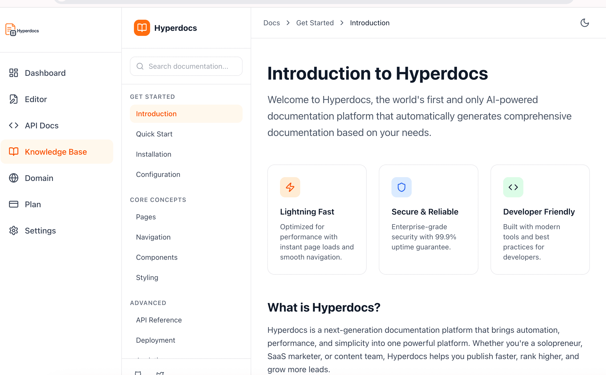 Hyperdocs - API documentation feature
