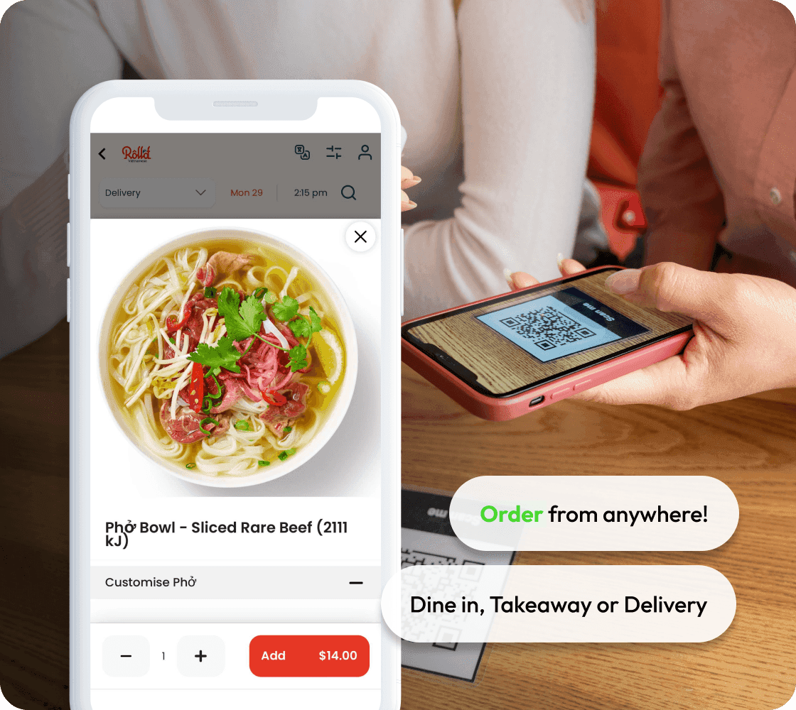 customer use qr code for restaurant system